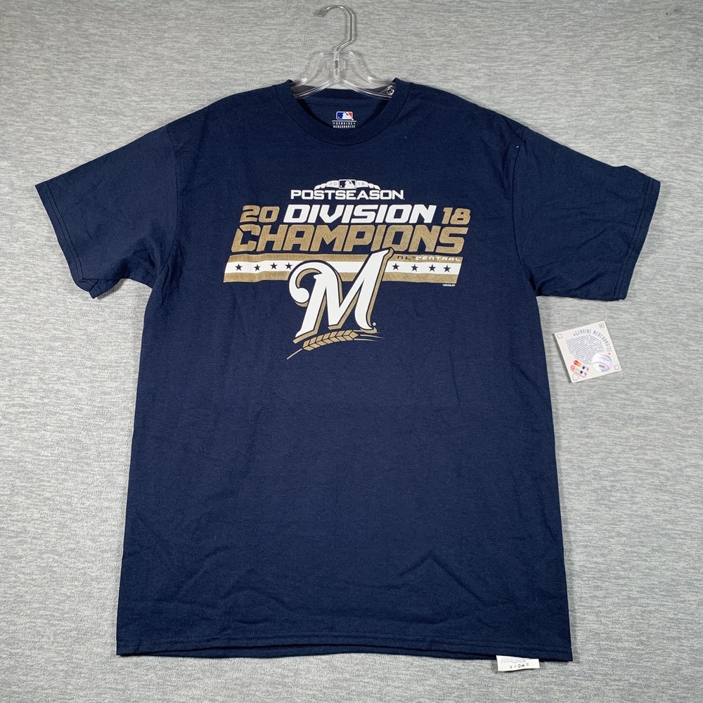 Milwaukee Brewers Shirt Mens Large MLB Baseball Genuine Merchandise Postseason